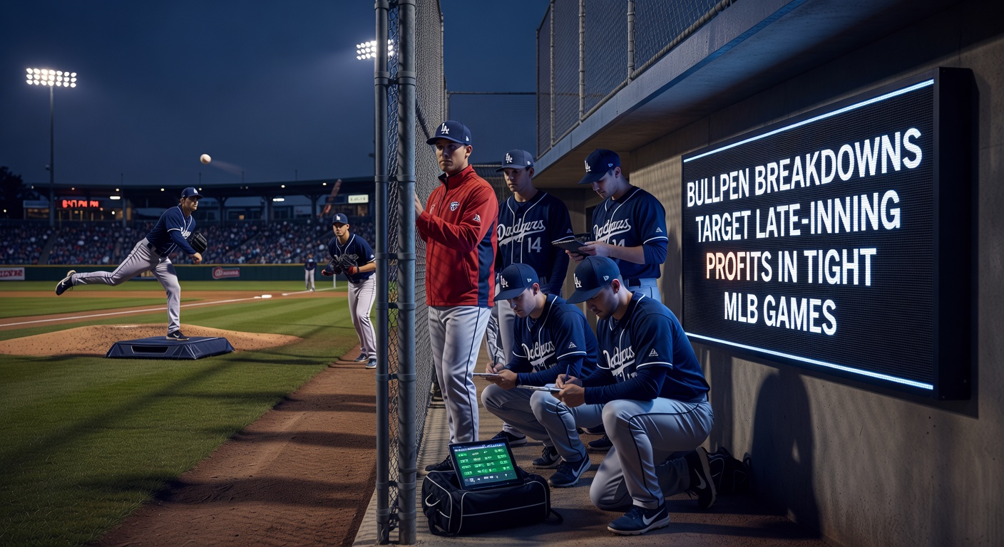Close-up of an MLB reliever struggling on the mound in a high-stakes late inning, batter connecting solidly amid cheering fans