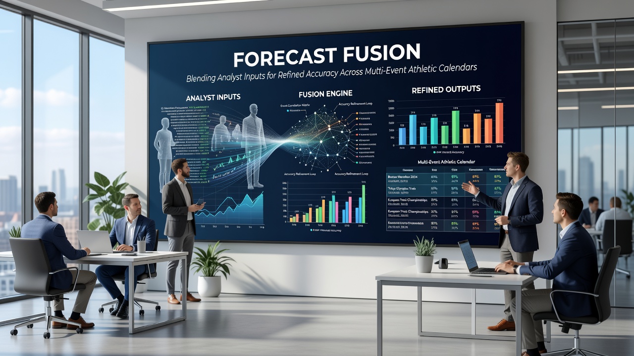 Data fusion process illustrated with multiple analyst inputs converging on refined outputs