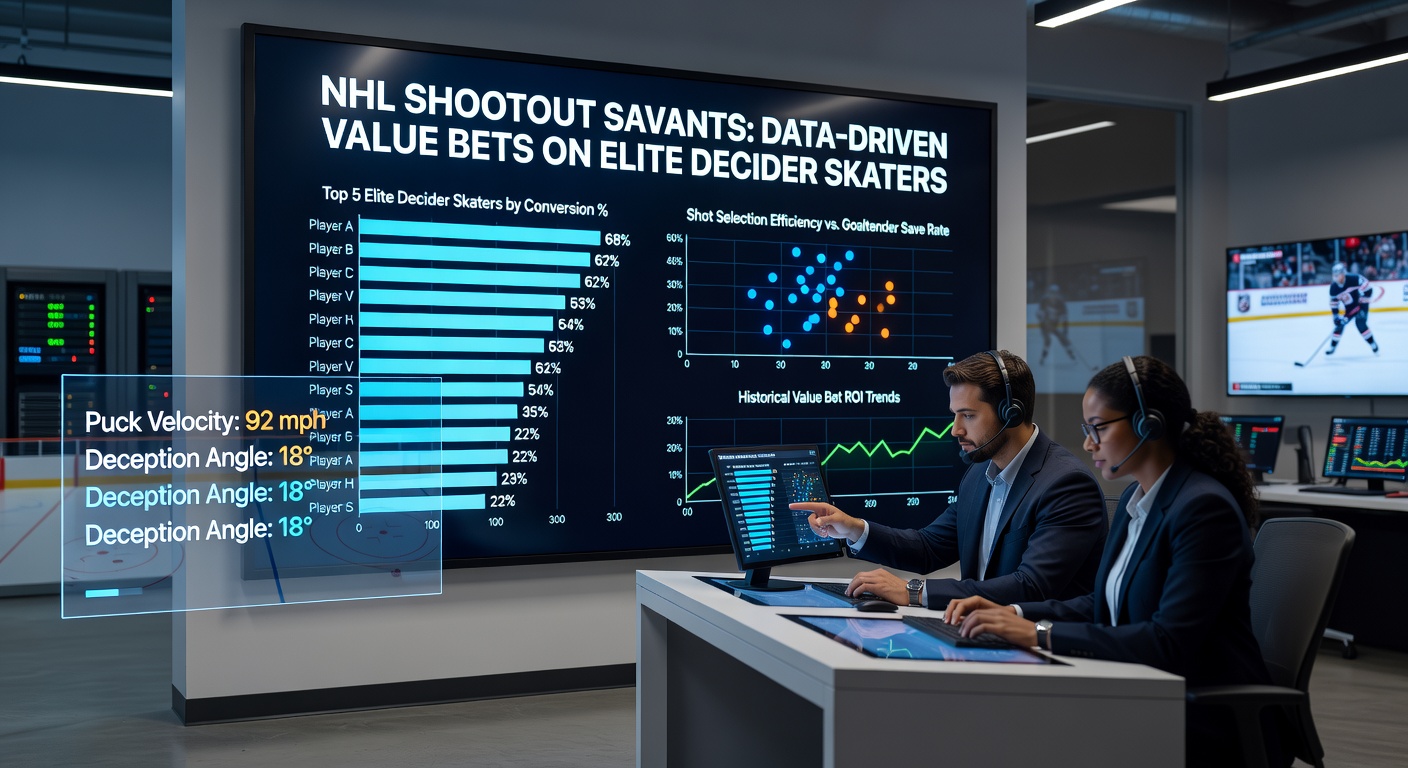 Close-up of an NHL shootout specialist executing a signature deke past a sprawling goaltender