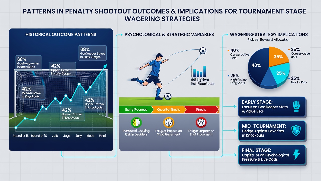 Tournament bracket visualization highlighting penalty shootout frequency in quarterfinal and semifinal stages