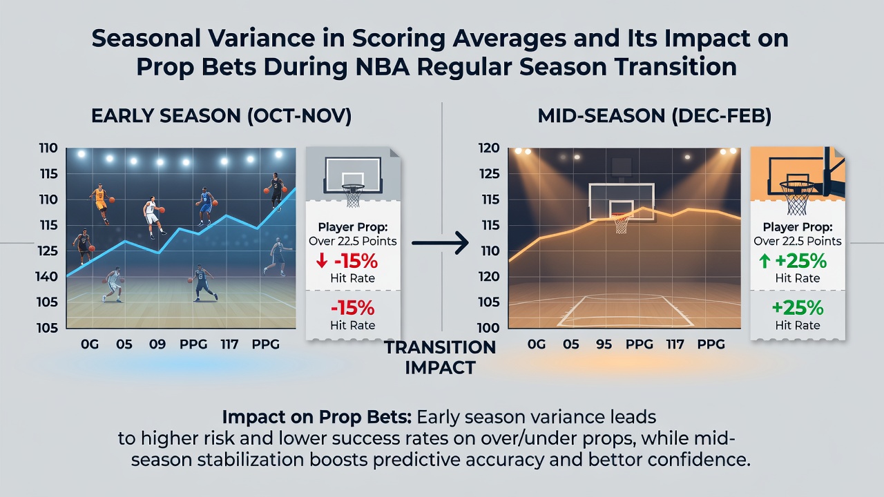 Detailed view of an NBA scoreboard and stat sheet highlighting monthly scoring fluctuations